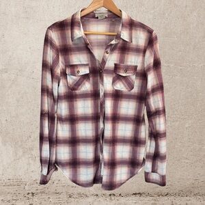 Passport Red and White Casual Button Down Shirt